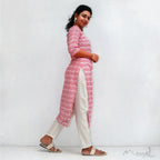 Red Stripe Handloom Ikat Kurta