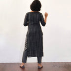 Black Stripe Cotton Kurta