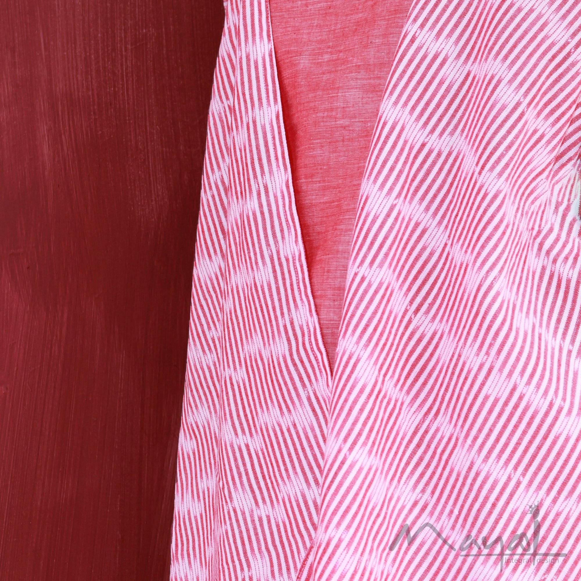 Pink Sleeveless Cotton Fit Dresses With Shrug