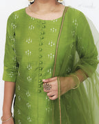 Apple Green Silk Cotton Kurta