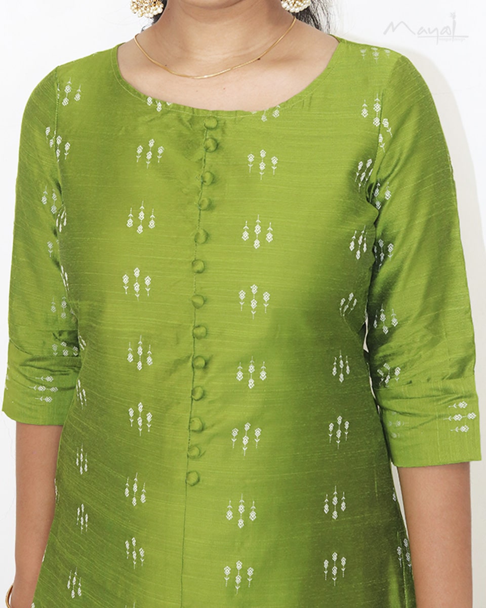 Apple Green Silk Cotton Kurta