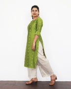 Apple Green Silk Cotton Kurta