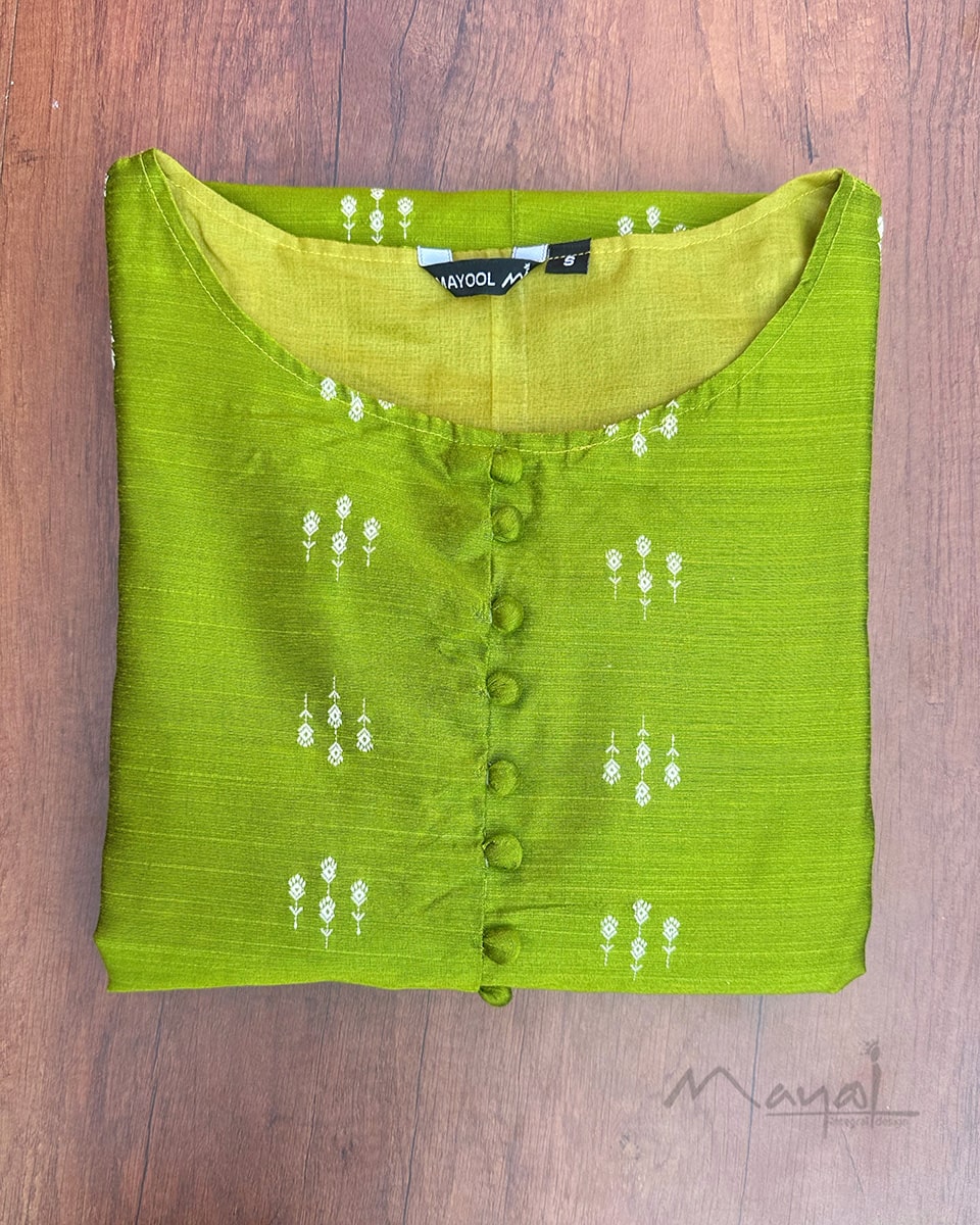 Apple Green Silk Cotton Kurta
