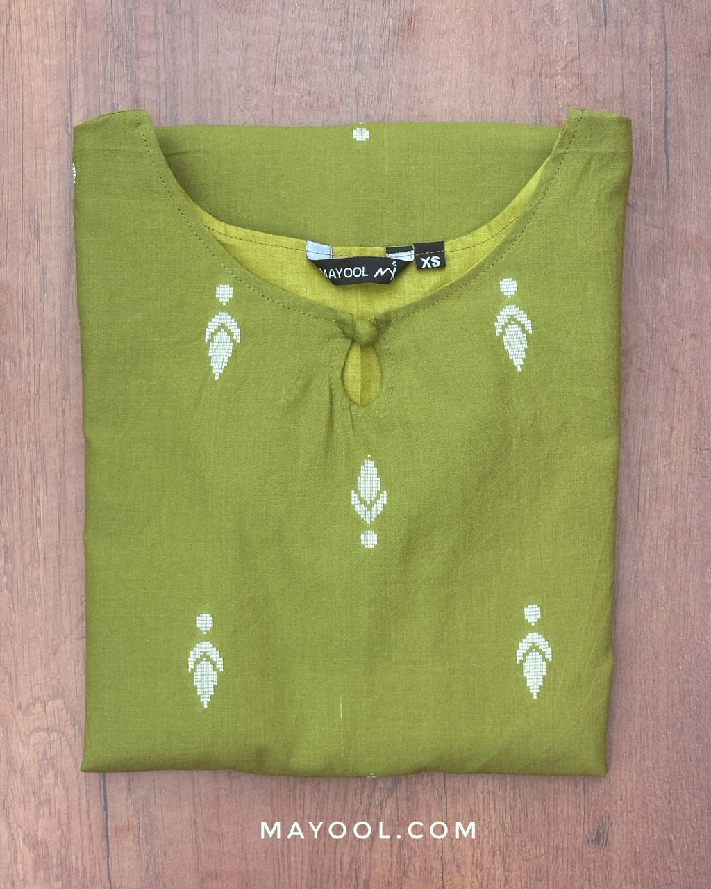 Avocado Green Jamdani Cotton Kurta