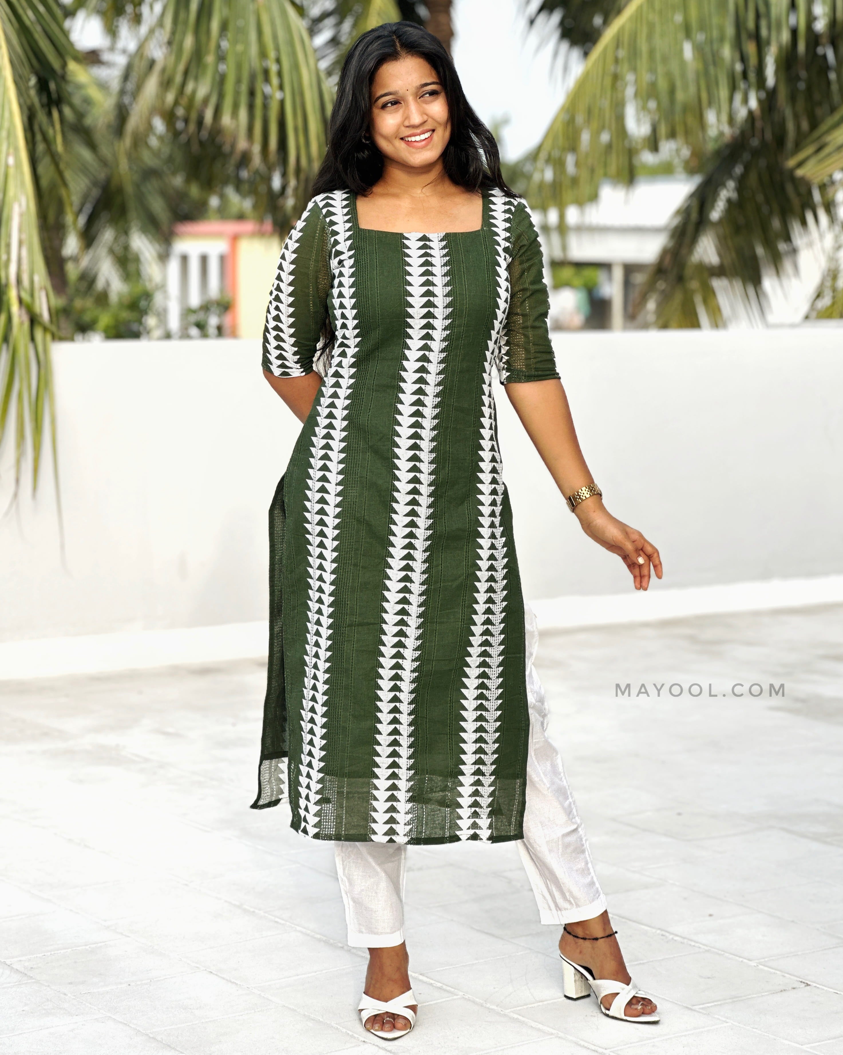 Basil Green Hakoba Kurta