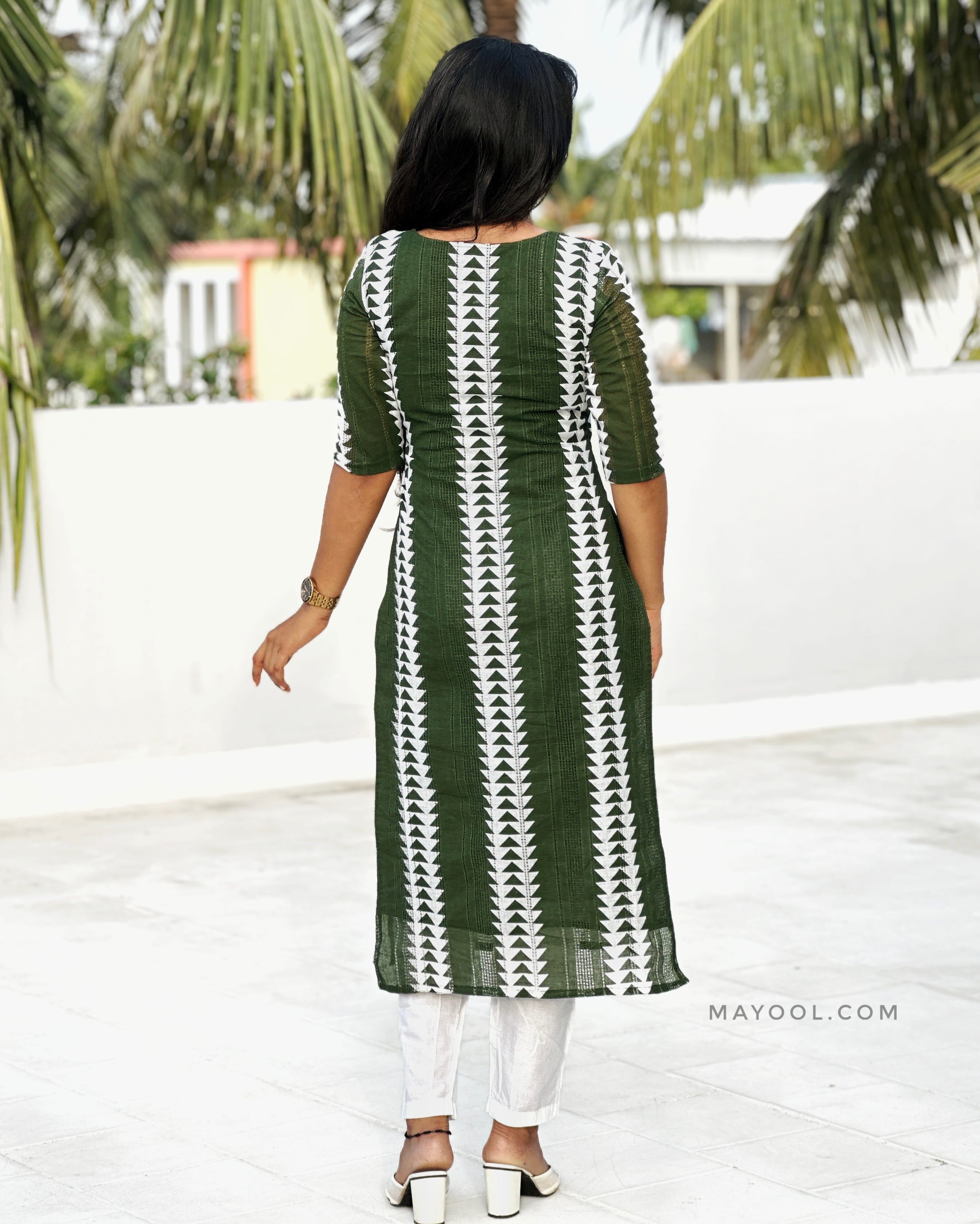 Basil Green Hakoba Kurta
