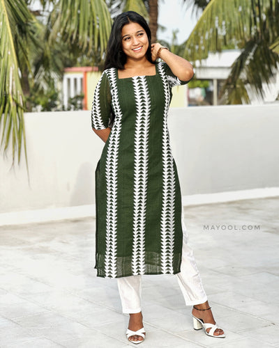 Basil Green Hakoba Kurta