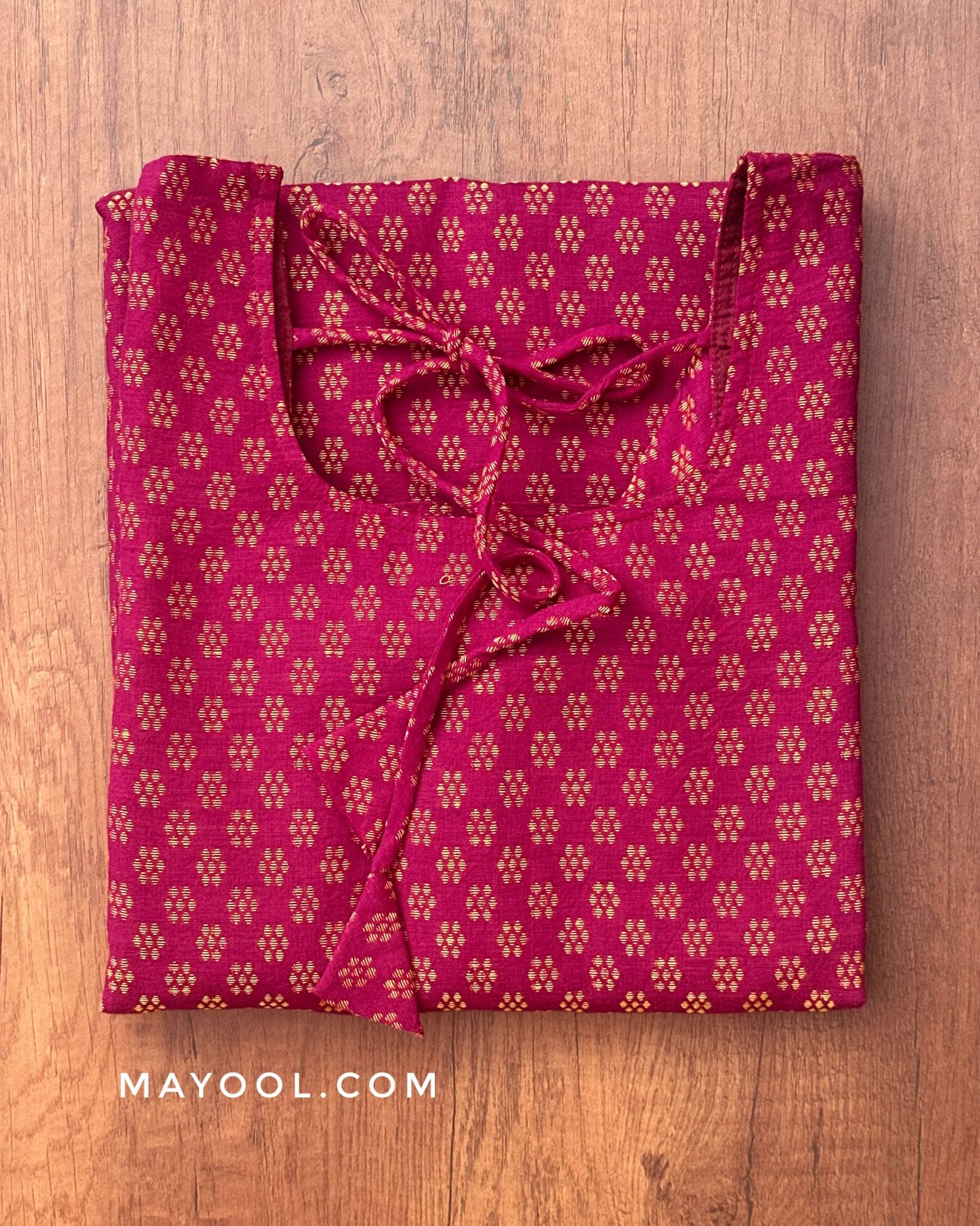 Berry Pink Jacquard Cotton Kurta
