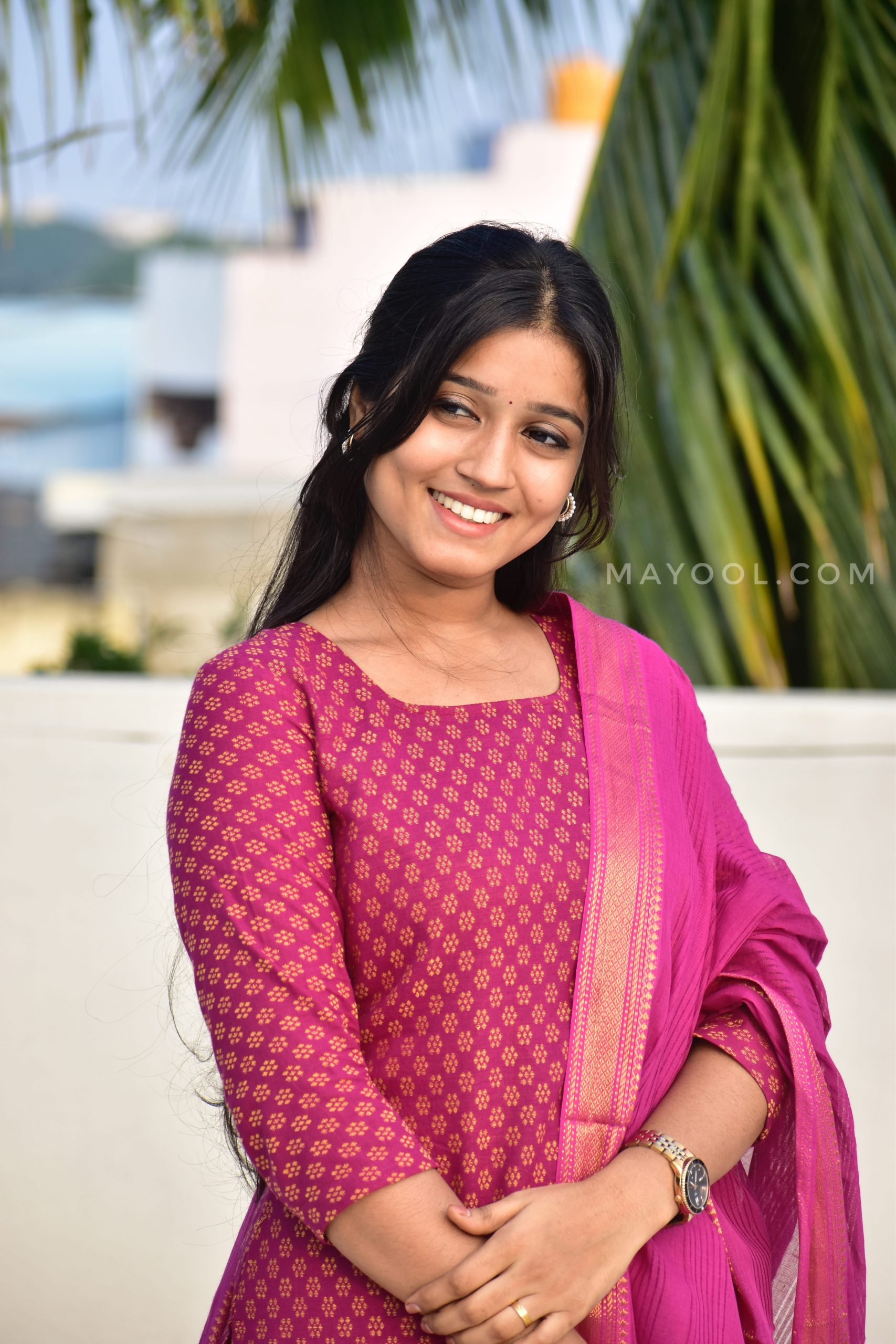 Berry Pink Jacquard Cotton Kurta