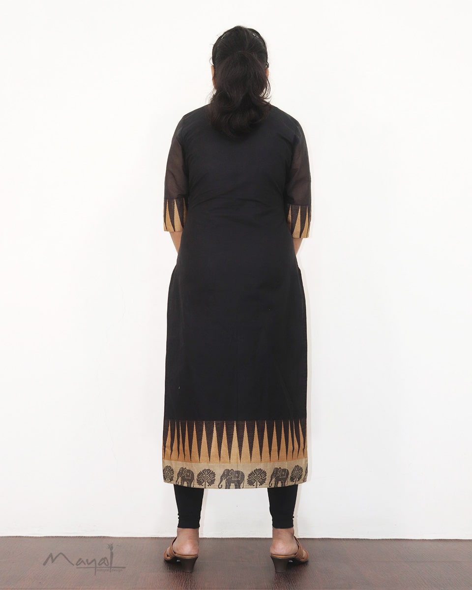 Black Traditional Cotton Kurta