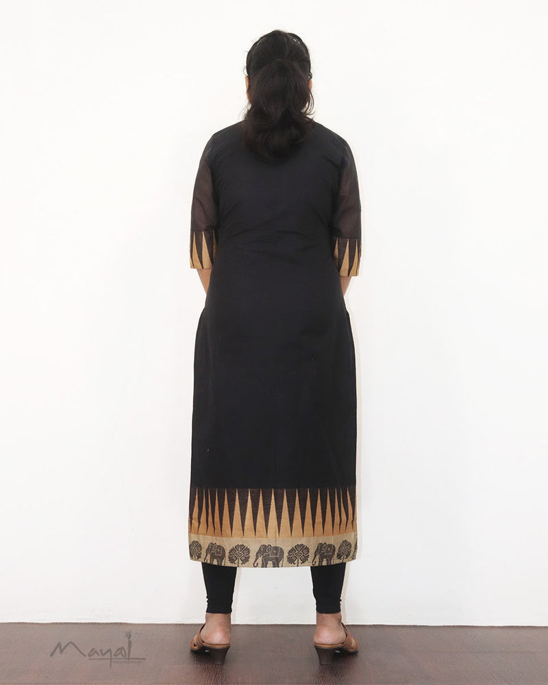 Black Traditional Cotton Kurta