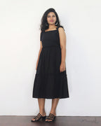Black Cotton Fit and Flare Dresses