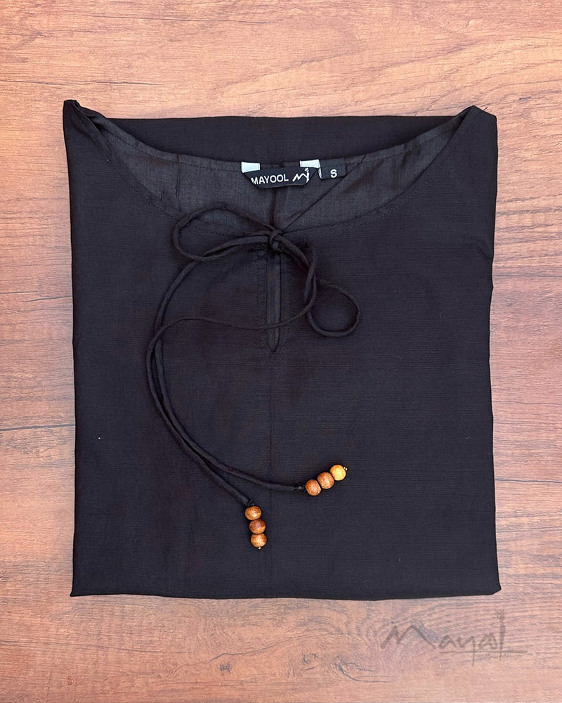 Black Traditional Cotton Kurta