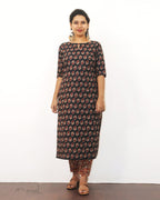 Black Printed Cotton Kurta