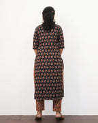 Black Printed Cotton Kurta
