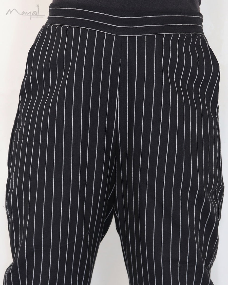 Black Stripe Cotton Formal Fit Pant