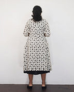 Black Cotton Fit And Flare Dresses With Overcoat