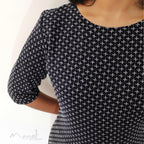 Black Criss-Cross Kantha Work Handwoven Cotton Kurta