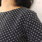 Black Criss-Cross Kantha Work Handwoven Cotton Kurta