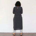 Black Criss-Cross Kantha Work Handwoven Cotton Kurta