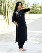 Black Thread Tale Cotton Kurta