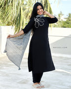 Black Thread Tale Cotton Kurta