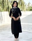 Black Thread Tale Cotton Kurta