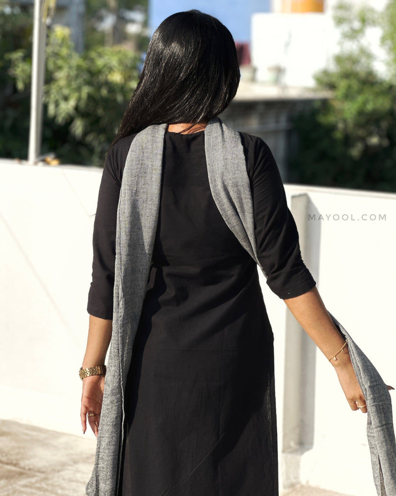 Black Thread Tale Cotton Kurta