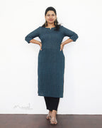 Blue Black Stripe Cotton Kurta