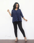 Blue Multicolour Alia Cut Peplum Top