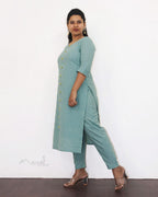 Powder Blue Stripe Cotton Kurta