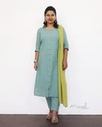 Powder Blue Stripe Cotton Kurta