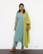 Powder Blue Stripe Cotton Kurta