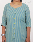 Powder Blue Stripe Cotton Kurta