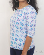 Blue Batik Cotton Short Top
