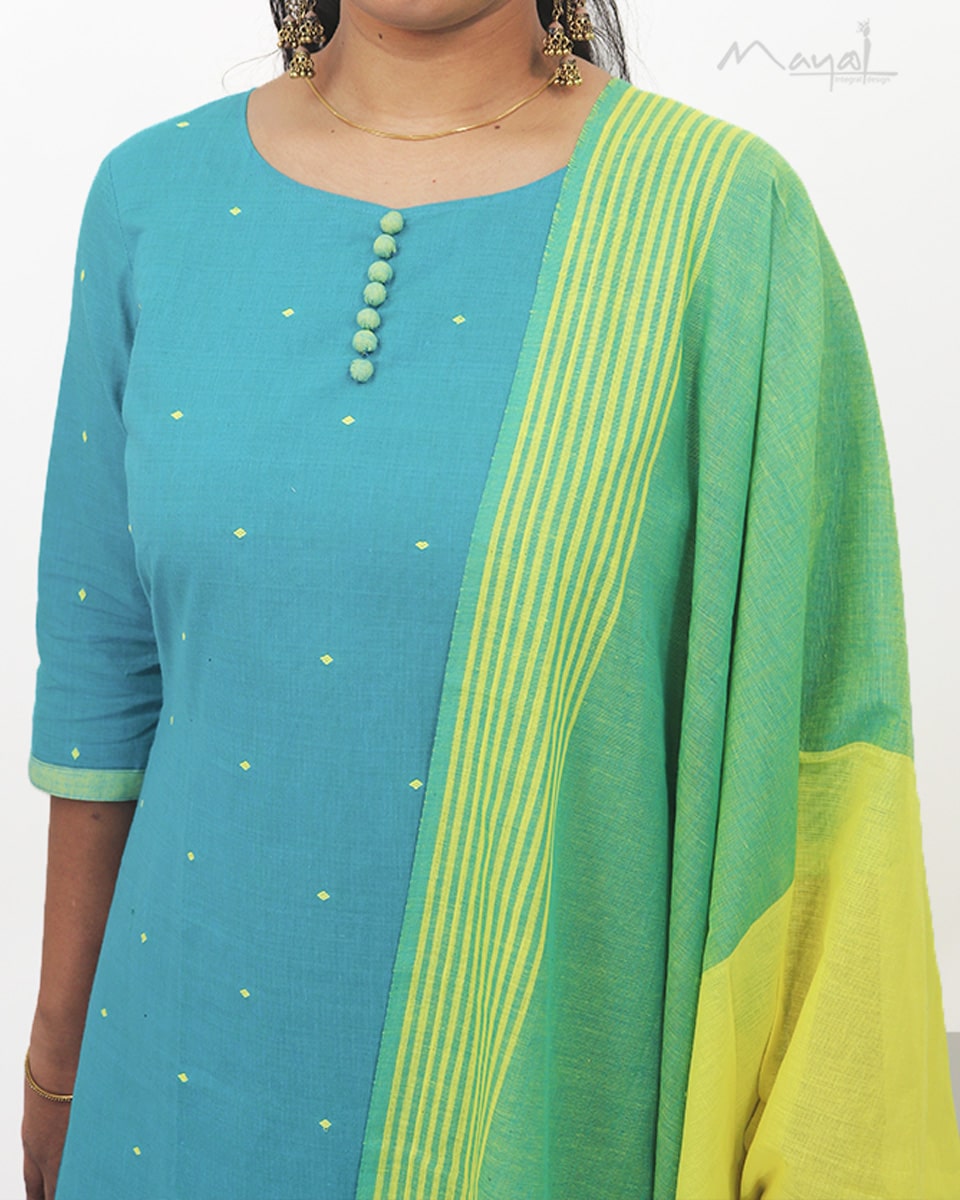 Blue Lagoon Cotton Kurta