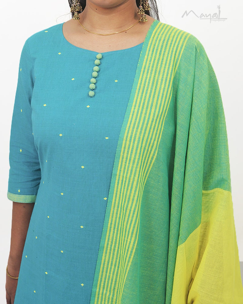 Blue Lagoon Cotton Kurta