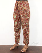 Brick Red Printed Cotton Kurta With Pant