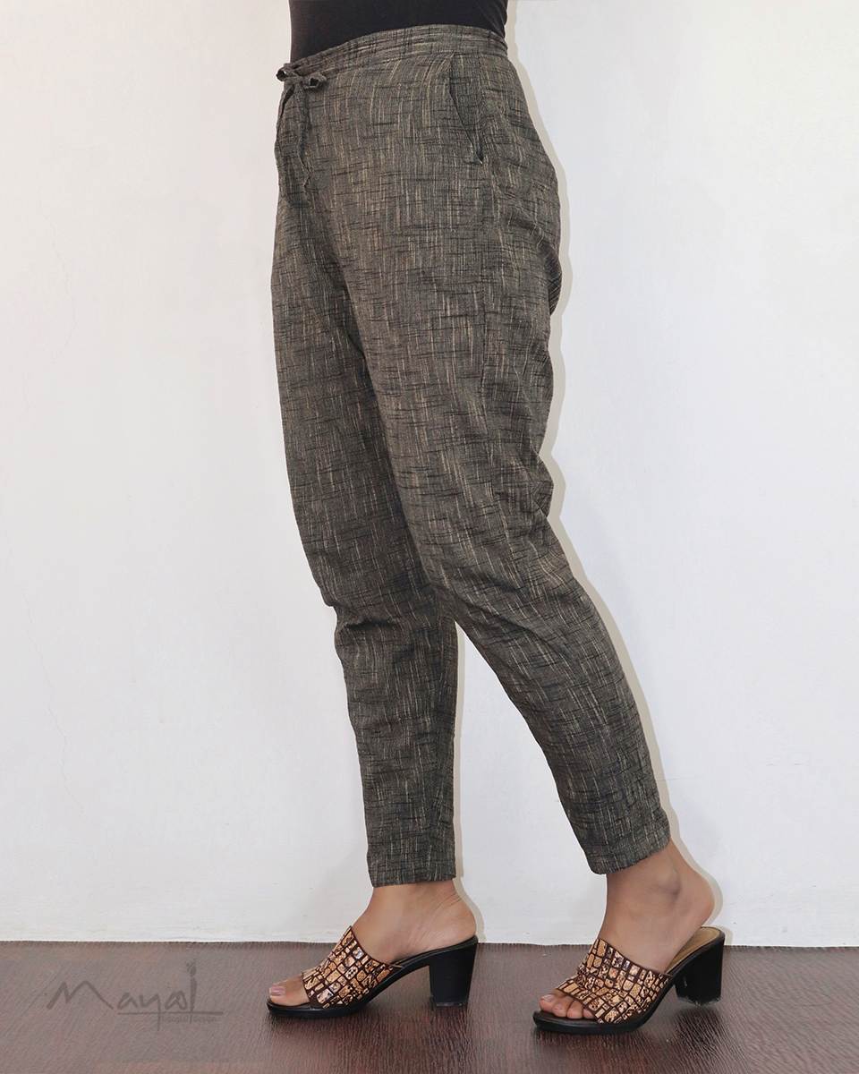 Brown Cotton Formal Fit Pant