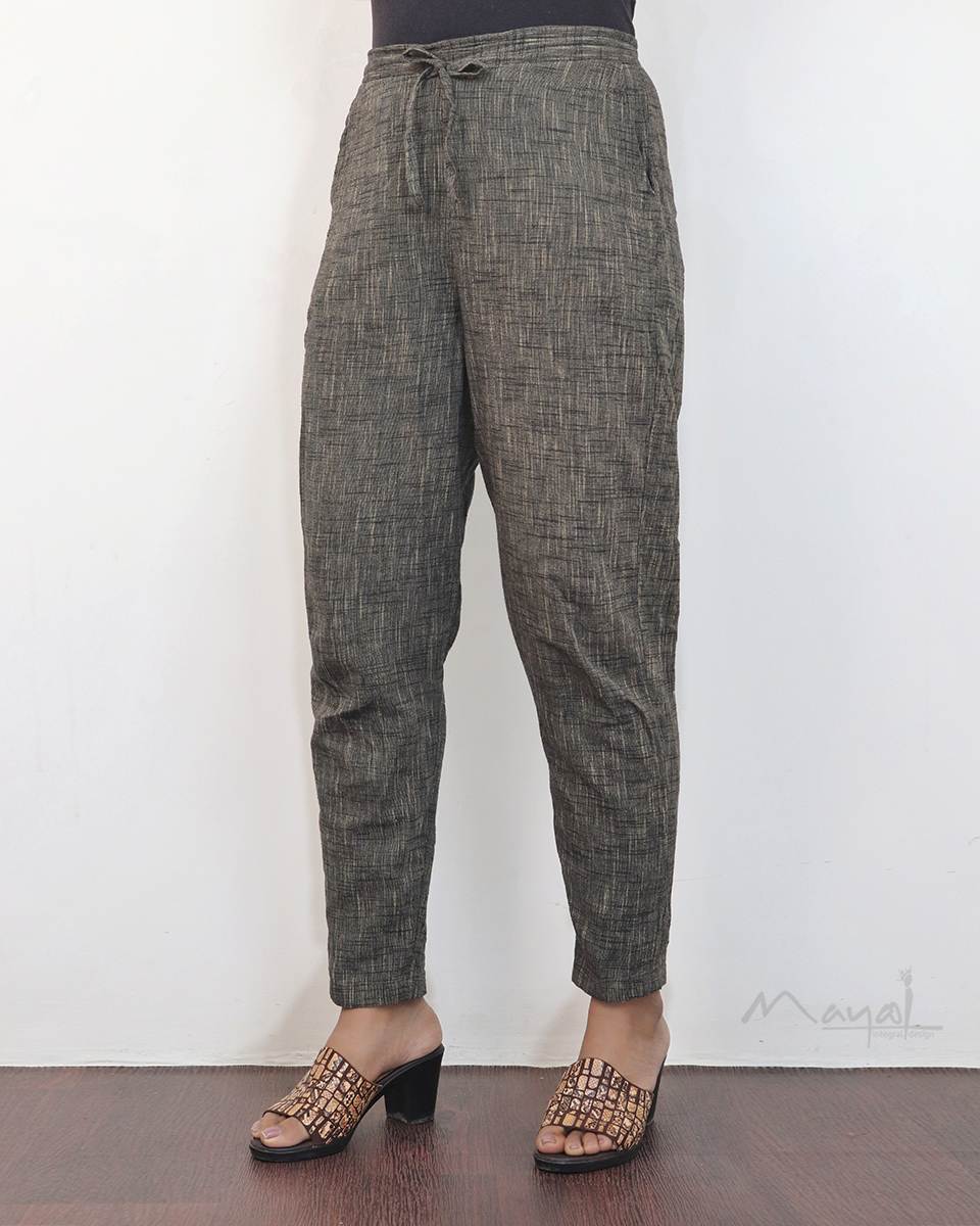 Brown Cotton Formal Fit Pant