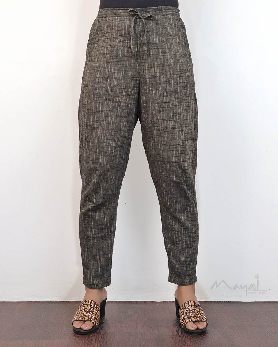 Brown Cotton Formal Fit Pant