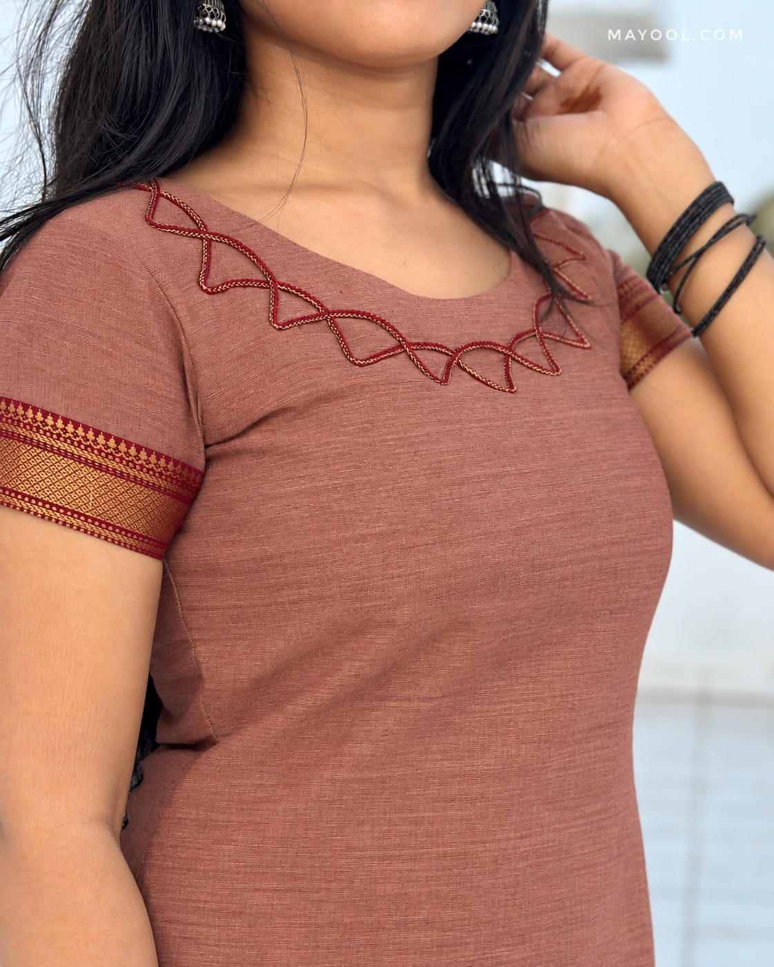 Brownish Pink Traditional Short Kurta