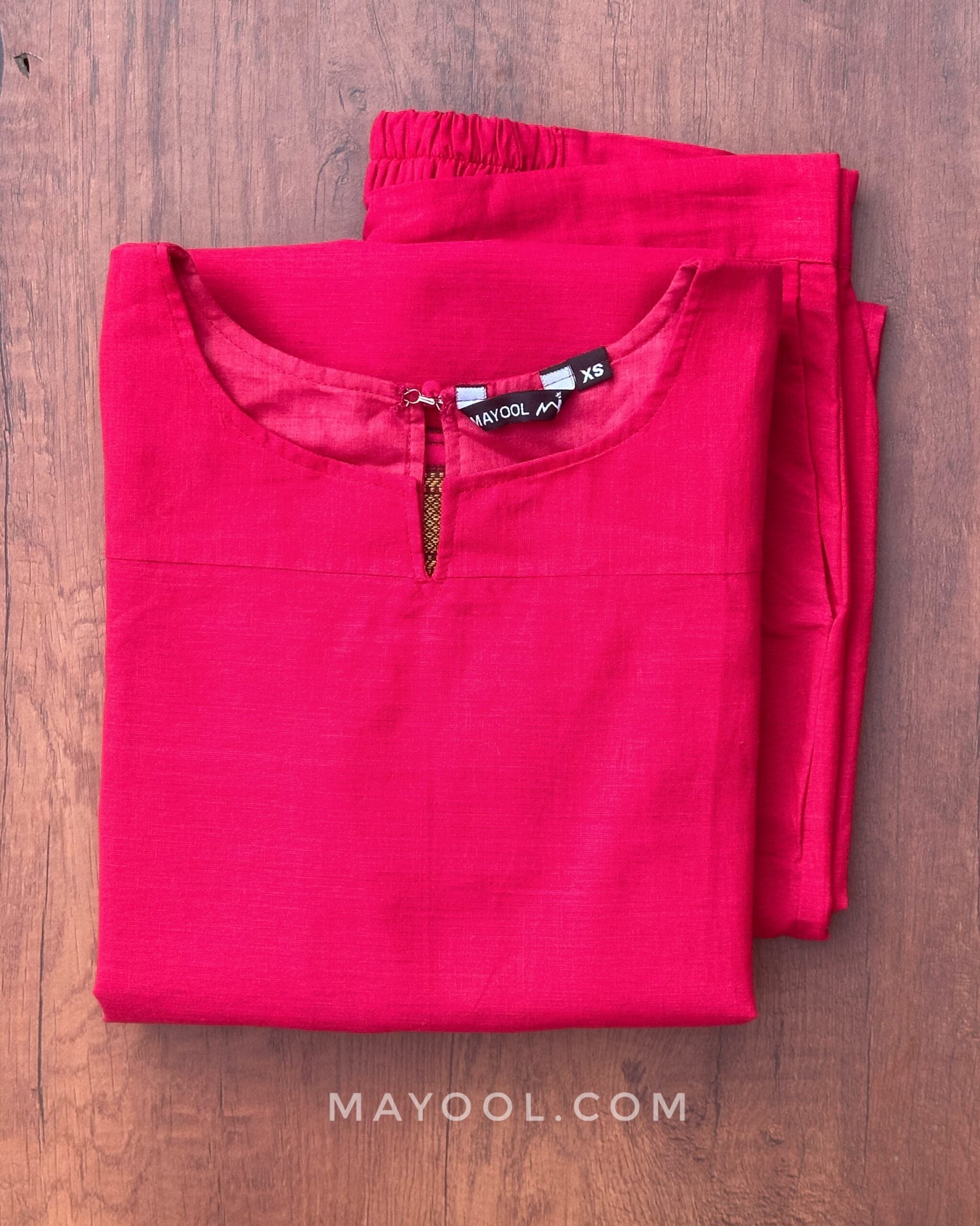 Cerise Pink Traditional Cotton Kurta