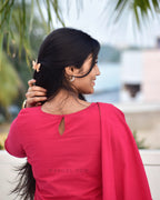 Cerise Pink Traditional Cotton Kurta