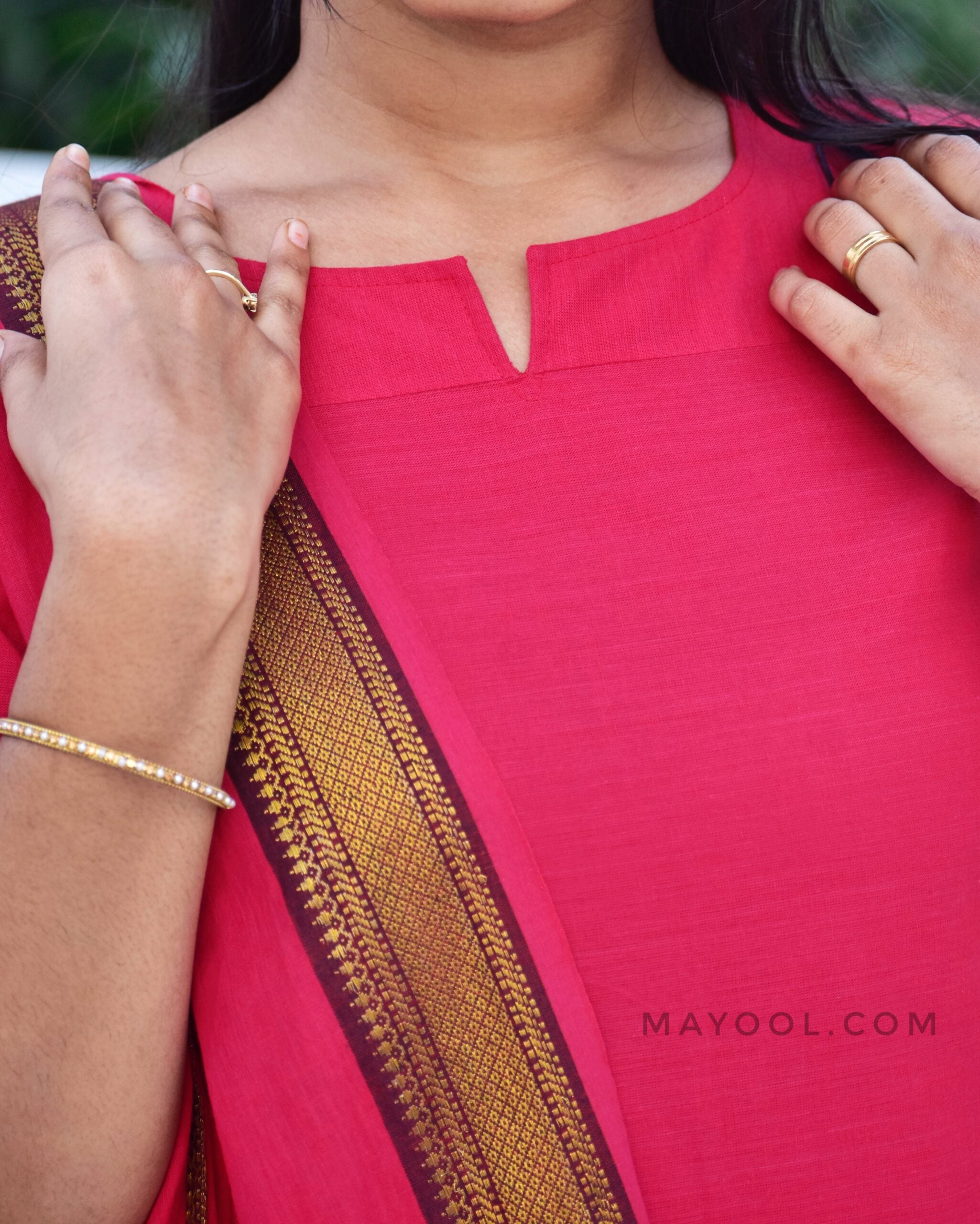 Cerise Pink Traditional Cotton Kurta