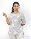 Cloud Grey Printed Short Top