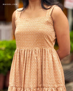 Creamy Orange 3-Tier Cotton Dresses
