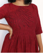 Crimson Red Fit & Flare Dresses
