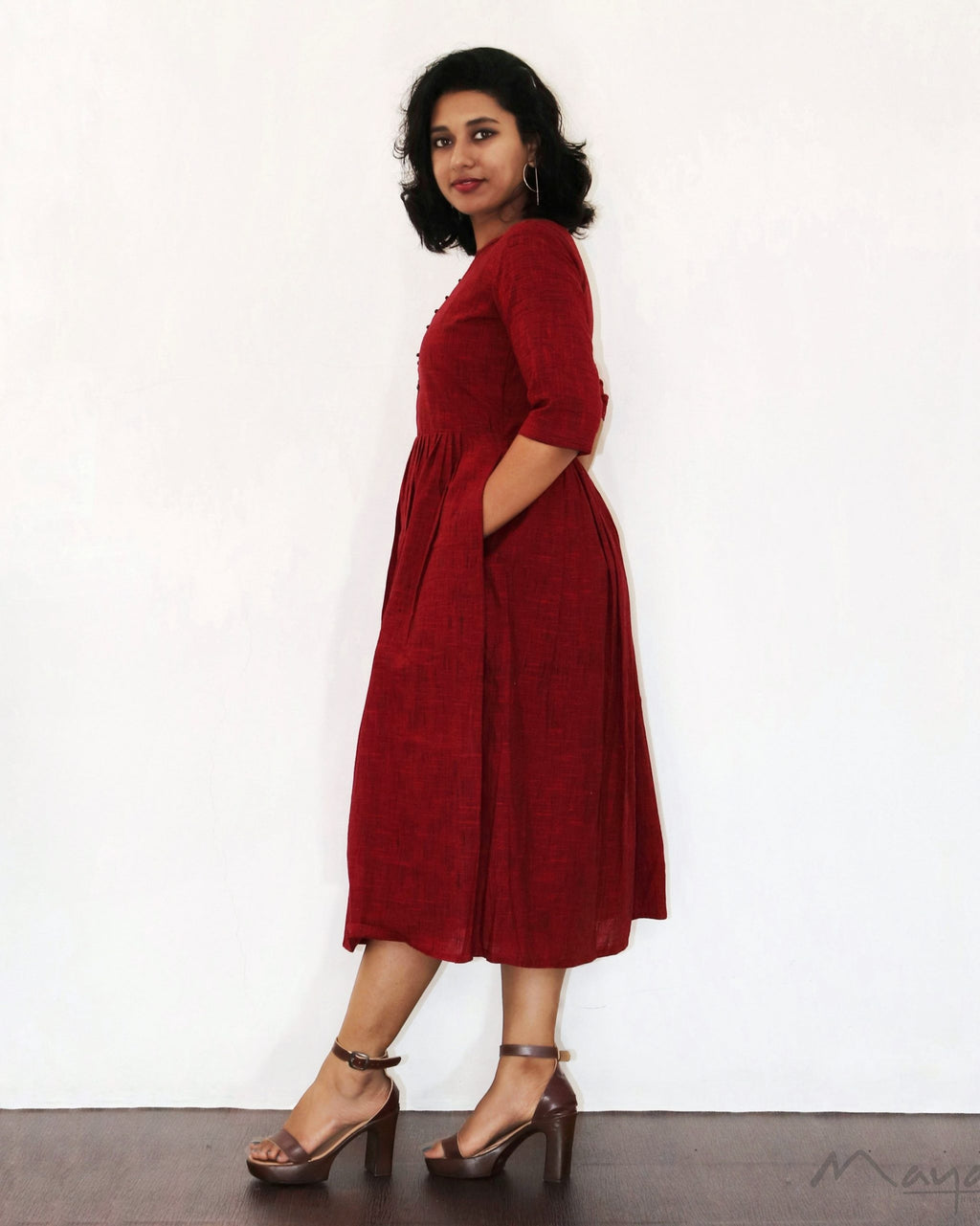 Crimson Red Fit & Flare Dresses