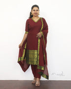 Dark Red Traditional Cotton Kurta